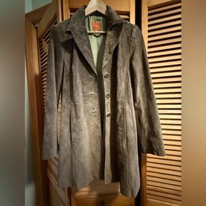 John Carlisle Brown suede coat